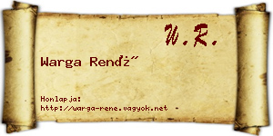 Warga René névjegykártya